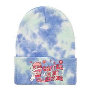 Happy Valentines Day Coffee Is My Valentines Groovy Skull Funny Gift Tie Dye 12in Knit Beanie