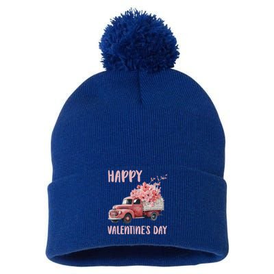 Happy Valentine's Day Flower Truck Friend Friend Cute Gift Pom Pom 12in Knit Beanie