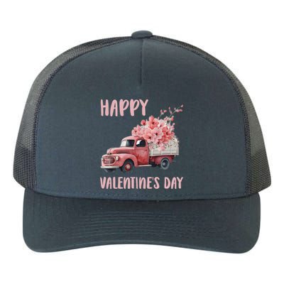 Happy Valentine's Day Flower Truck Friend Friend Cute Gift Yupoong Adult 5-Panel Trucker Hat