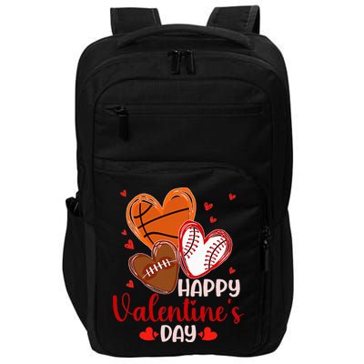 Happy Valentines Day Basketball Baseball Football  Impact Tech Backpack