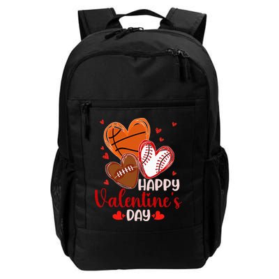 Happy Valentines Day Basketball Baseball Football  Backpack