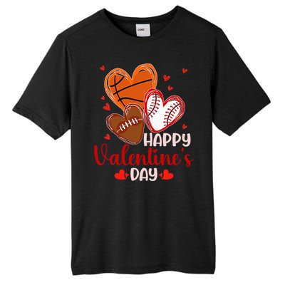 Happy Valentines Day Basketball Baseball Football  Tall Fusion ChromaSoft Performance T-Shirt