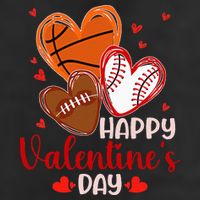 Happy Valentines Day Basketball Baseball Football  Beanie