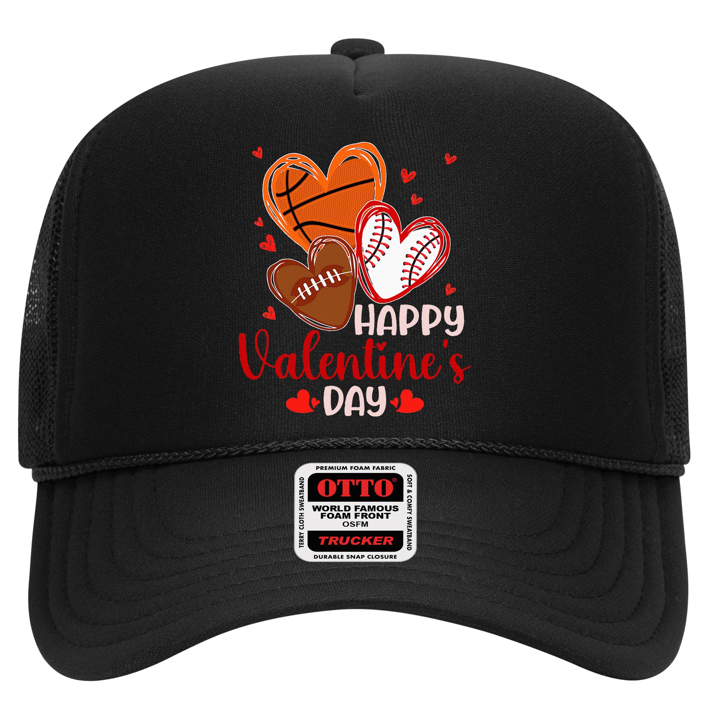 Happy Valentines Day Basketball Baseball Football  Hat