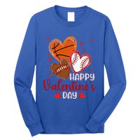 Happy Valentines Day Basketball Baseball Football  Long Sleeve Shirt