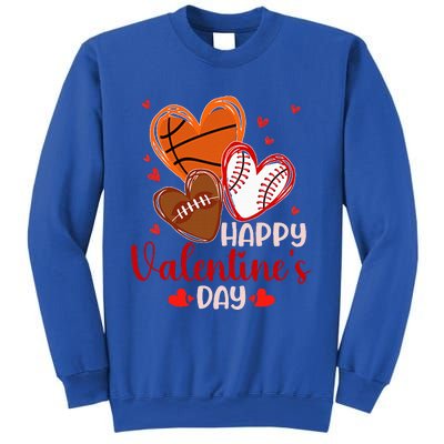 Happy Valentines Day Basketball Baseball Football  Sweatshirt