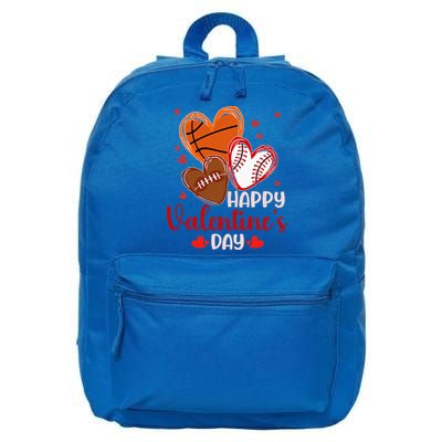 Happy Valentines Day Basketball Baseball Football  16 in Basic Backpack