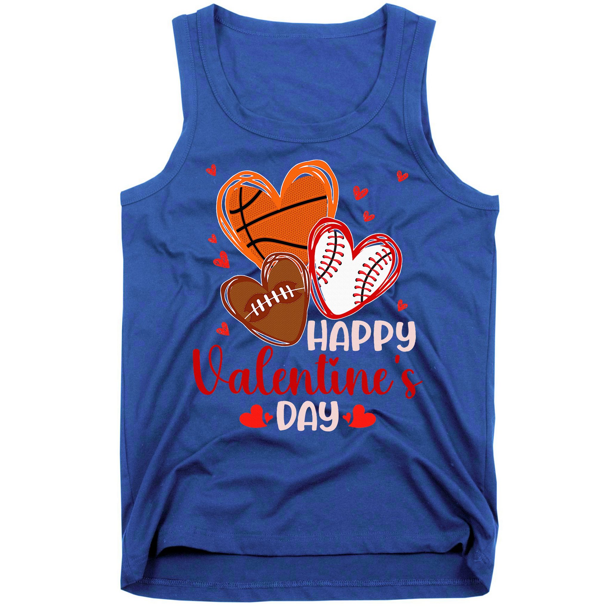 Happy Valentines Day Basketball Baseball Football  Tank Top