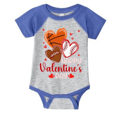 Happy Valentines Day Basketball Baseball Football  Infant Baby Jersey Bodysuit