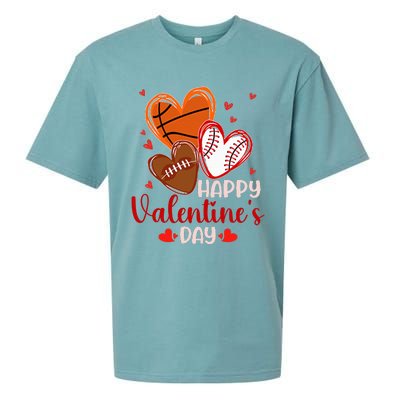 Happy Valentines Day Basketball Baseball Football  Sueded Cloud Jersey T-Shirt