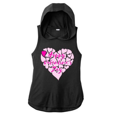 Happy Valentine's Day Heart Shape Logo Ladies PosiCharge Tri-Blend Wicking Draft Hoodie Tank