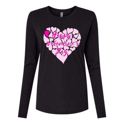 Happy Valentine's Day Heart Shape Logo Womens Cotton Relaxed Long Sleeve T-Shirt