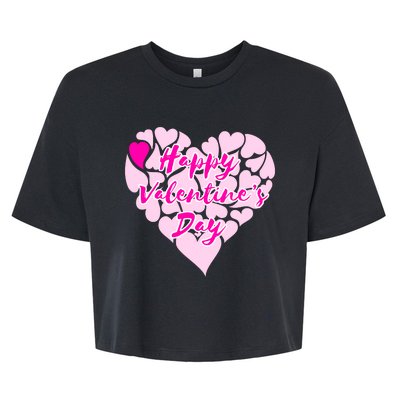 Happy Valentine's Day Heart Shape Logo Bella+Canvas Jersey Crop Tee