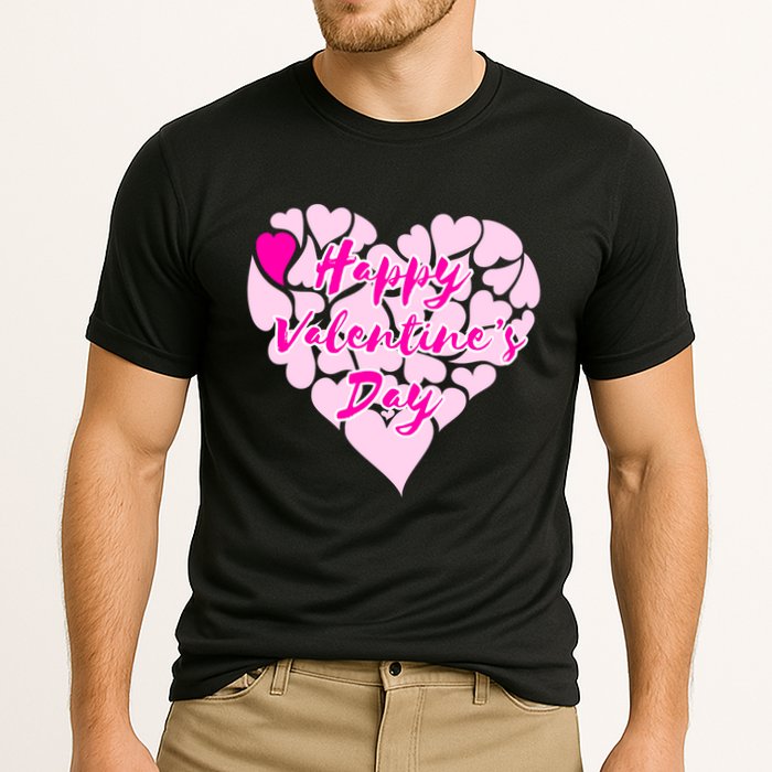 Happy Valentine's Day Heart Shape Logo Cooling Performance Crew T-Shirt