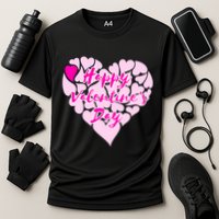 Happy Valentine's Day Heart Shape Logo Cooling Performance Crew T-Shirt