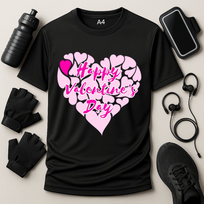 Happy Valentine's Day Heart Shape Logo Cooling Performance Crew T-Shirt