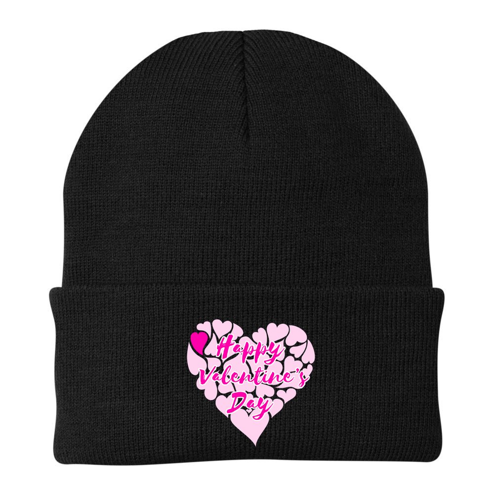 Happy Valentine's Day Heart Shape Logo Beanie