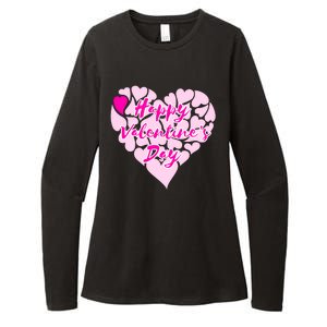 Happy Valentine's Day Heart Shape Logo Womens CVC Long Sleeve Shirt