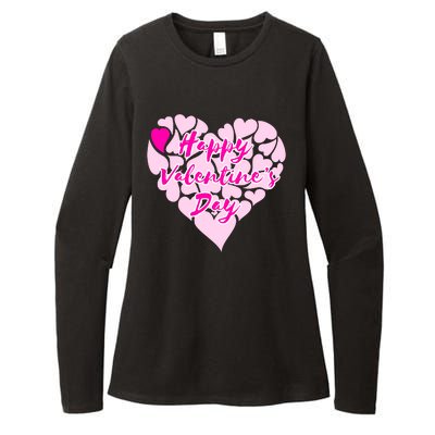 Happy Valentine's Day Heart Shape Logo Womens CVC Long Sleeve Shirt