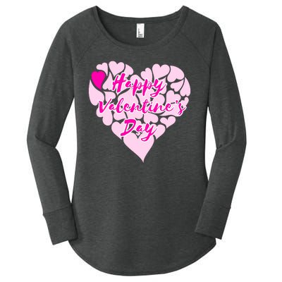 Happy Valentine's Day Heart Shape Logo Women's Perfect Tri Tunic Long Sleeve Shirt