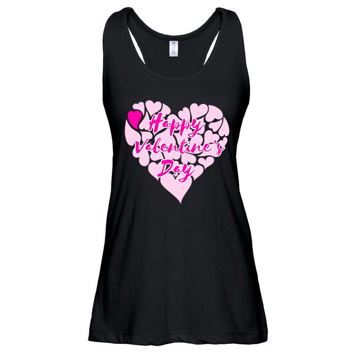 Happy Valentine's Day Heart Shape Logo Ladies Essential Flowy Tank