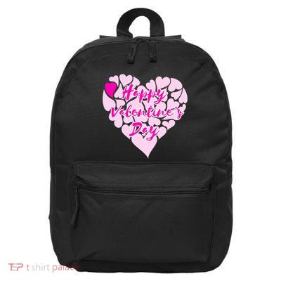 Happy Valentine's Day Heart Shape Logo 16 in Basic Backpack