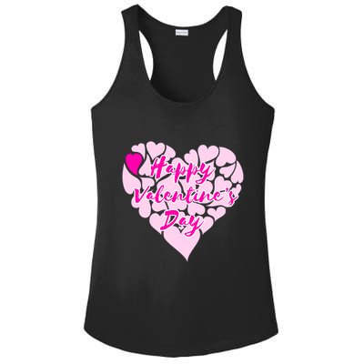 Happy Valentine's Day Heart Shape Logo Ladies PosiCharge Competitor Racerback Tank