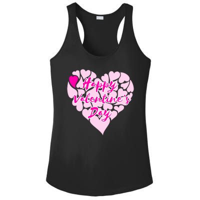 Happy Valentine's Day Heart Shape Logo Ladies PosiCharge Competitor Racerback Tank