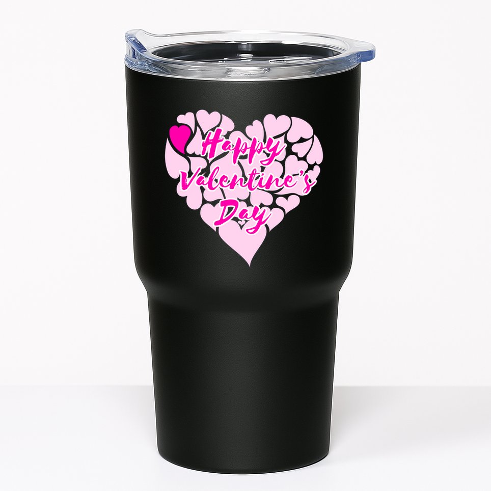 Happy Valentine's Day Heart Shape Logo Tumbler