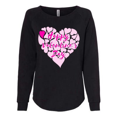 Happy Valentine's Day Heart Shape Logo Womens California Wash Sweatshirt