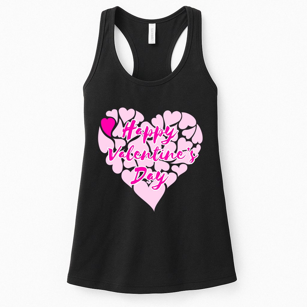 Happy Valentine's Day Heart Shape Logo Womens Tank Top
