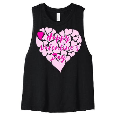 Happy Valentine's Day Heart Shape Logo Women's Racerback Cropped Tank