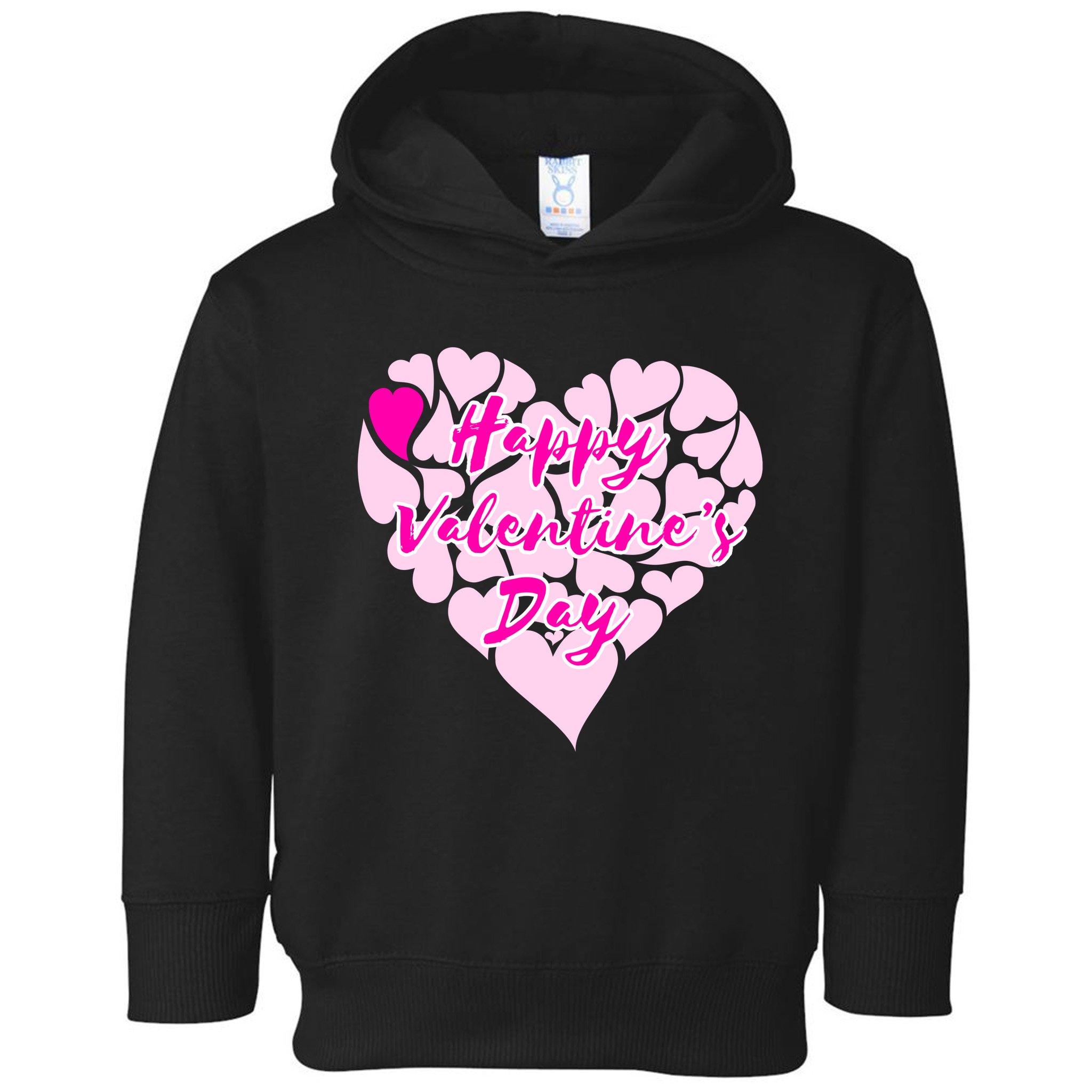 Happy Valentine's Day Heart Shape Logo Toddler Hoodie