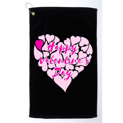 Happy Valentine's Day Heart Shape Logo Golf Towel