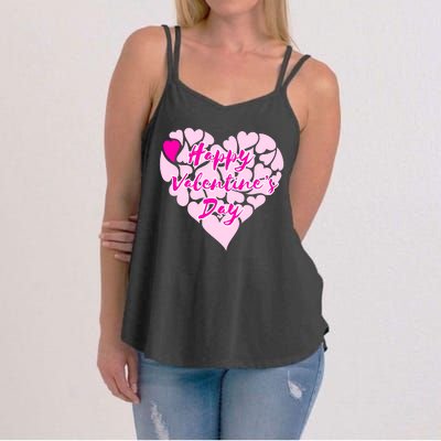 Happy Valentine's Day Heart Shape Logo Women's Strappy Tank