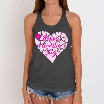 Happy Valentine's Day Heart Shape Logo Women's Knotted Racerback Tank