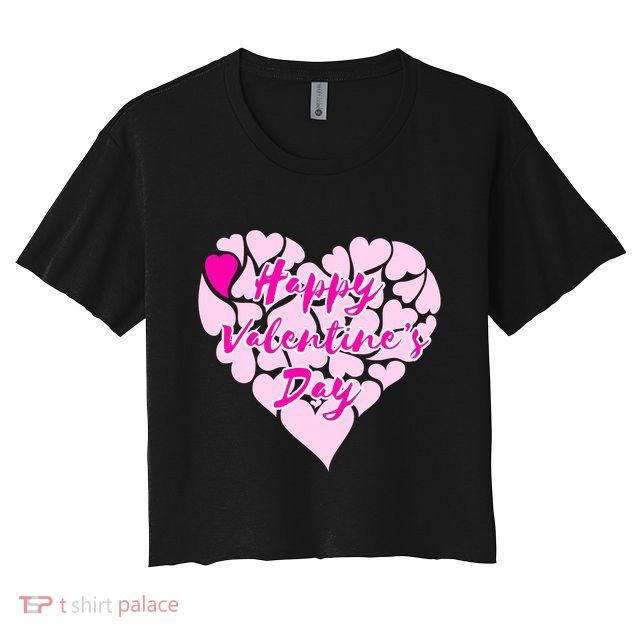 Happy Valentine's Day Heart Shape Logo Crop Top