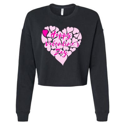 Happy Valentine's Day Heart Shape Logo Cropped Pullover Crew