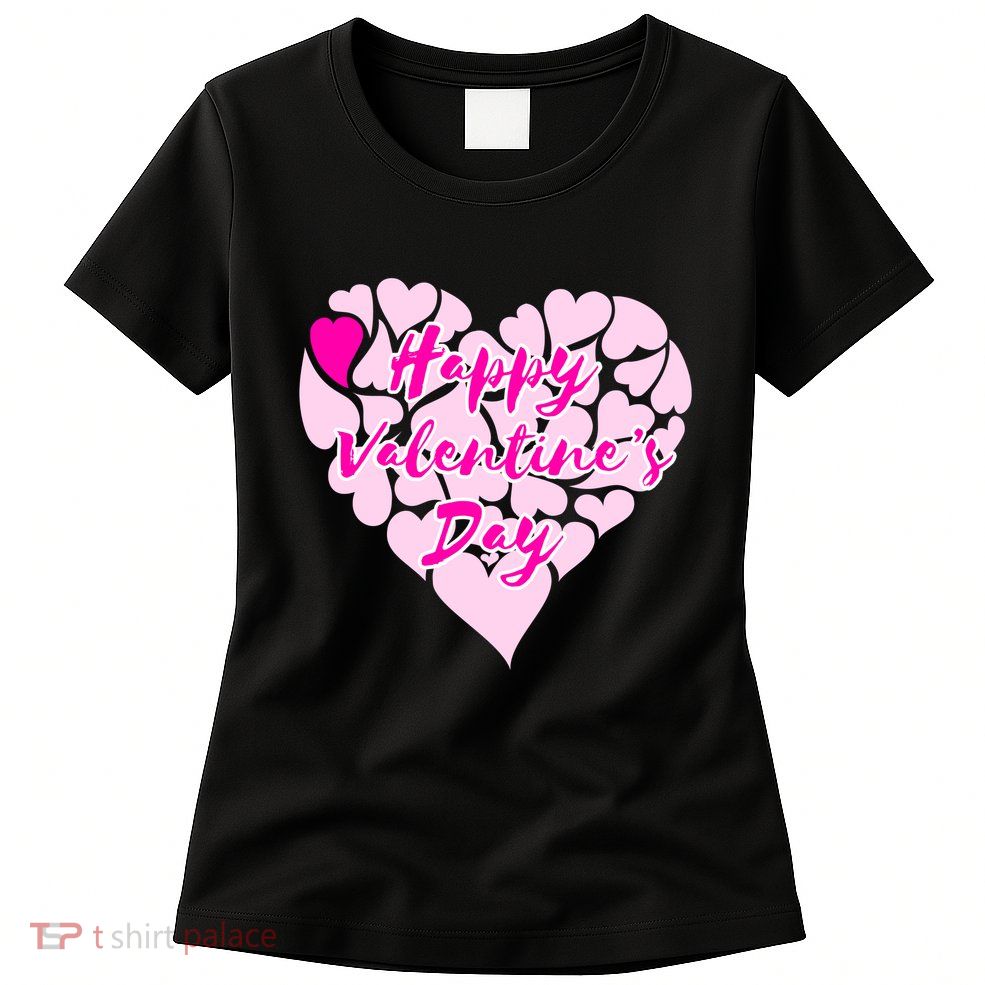 Happy Valentine's Day Heart Shape Logo Womens T-Shirt