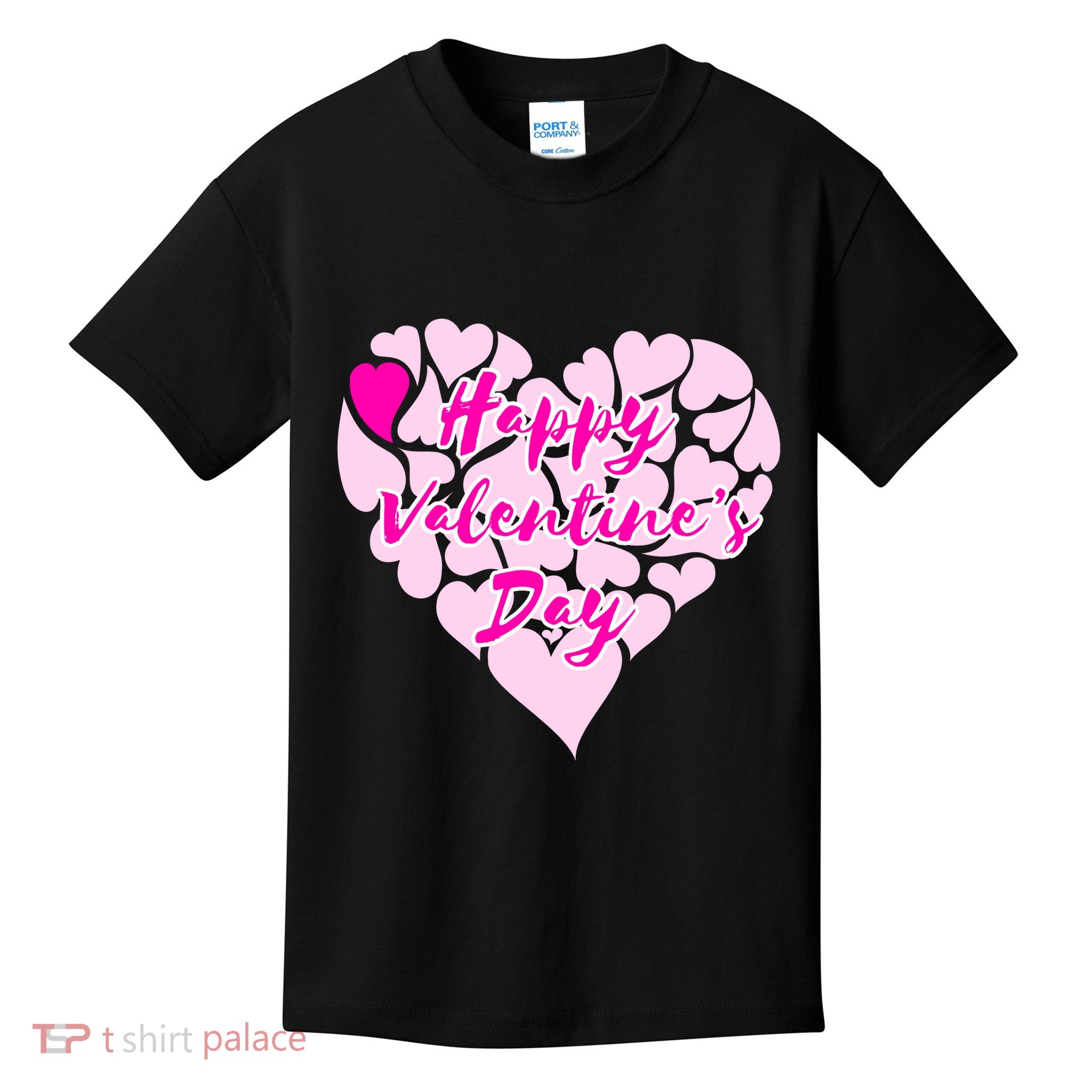 Happy Valentine's Day Heart Shape Logo Kids T-Shirt