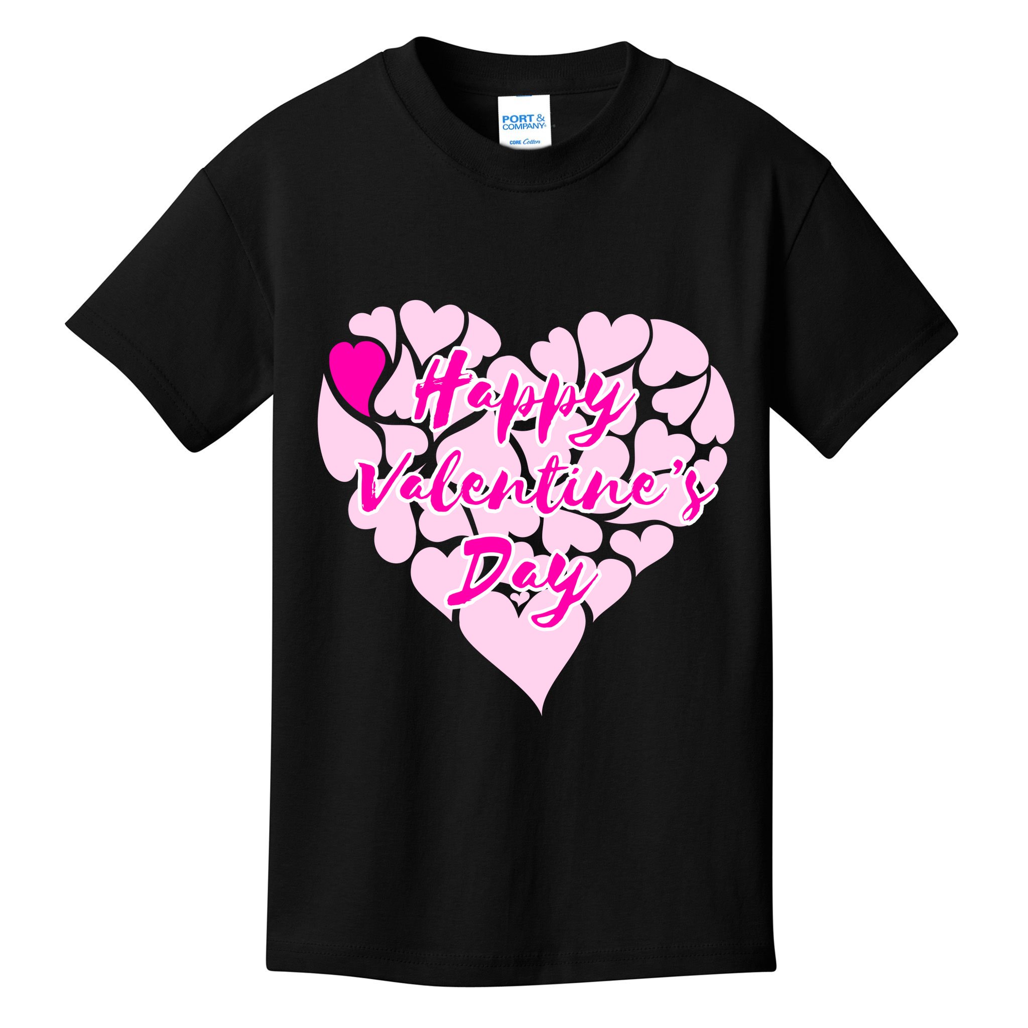 Happy Valentine's Day Heart Shape Logo Kids T-Shirt