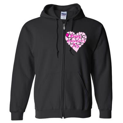 Happy Valentine's Day Heart Shape Logo Full Zip Hoodie