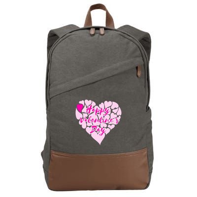 Happy Valentine's Day Heart Shape Logo Cotton Canvas Backpack