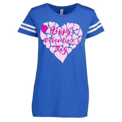 Happy Valentine's Day Heart Shape Logo Enza Ladies Jersey Football T-Shirt