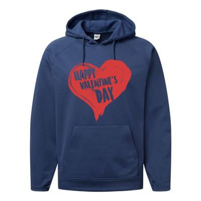 Happy Valentine’s Day! Cute Love Heart Classic Gift Performance Fleece Hoodie