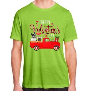 Happy Valentine's Day Funny Plaid Red Truck French Bulldog Funny Gift Adult ChromaSoft Performance T-Shirt