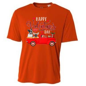 Happy Valentine's Day Funny Plaid Red Truck French Bulldog Funny Gift Cooling Performance Crew T-Shirt