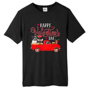 Happy Valentine's Day Funny Plaid Red Truck French Bulldog Funny Gift Tall Fusion ChromaSoft Performance T-Shirt