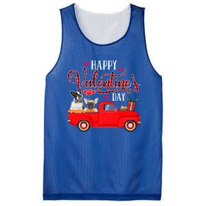 Happy Valentine's Day Funny Plaid Red Truck French Bulldog Funny Gift Mesh Reversible Basketball Jersey Tank