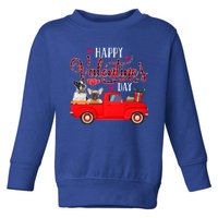 Happy Valentine's Day Funny Plaid Red Truck French Bulldog Funny Gift Toddler Sweatshirt